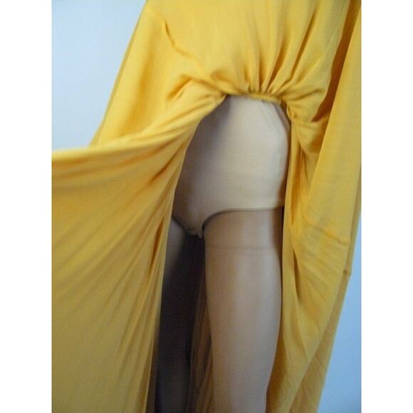 $398 Michael Costello X Revolve Carrie Golden Yellow Chiffon Gown Small NWT - Picture 8 of 9